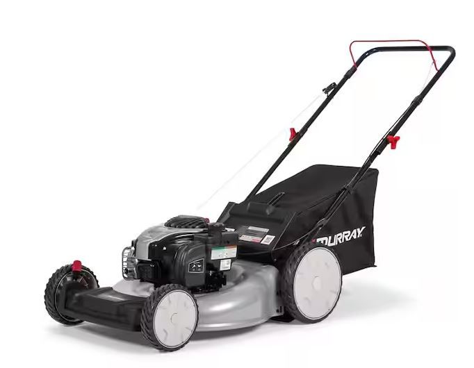 Photo 1 of **missing mulch bag** Murray 21 in. 140 cc Briggs and Stratton Walk Behind Gas Push Lawn Mower with Height Adjustment and with Mulch Bag