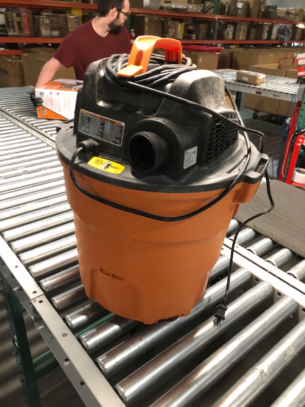 Photo 3 of **heavy use -- powers on** RIDGID 12 Gal. 5.0-Peak HP NXT Wet/Dry Shop Vacuum with Filter, Hose and Accessories