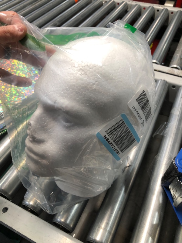 Photo 2 of **broken nose** LIAMTU Male Wig Display Mannequin Head Stand Model Styrofoam Foam White