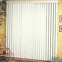 Photo 1 of **MISSING SLATS. FRAME ONLY***Project Source Room darkening vertical 3.5-in Slat Width 104-in x 84-in Cordless White Vinyl Room Darkening Vertical Blinds
