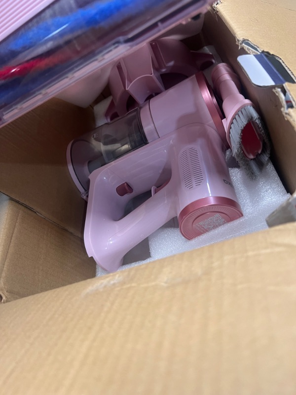 Photo 2 of **USED**
Homeika Cordless Vacuum Cleaner, 300W 23KPa Powerful Suction Vacuum with LED Display, 3 Suction, 48mins Runtime, Lightweight Stick Cleaner with Sofa Brush for Hard Floor/Carpet/Pet Hair/Car, Pink
