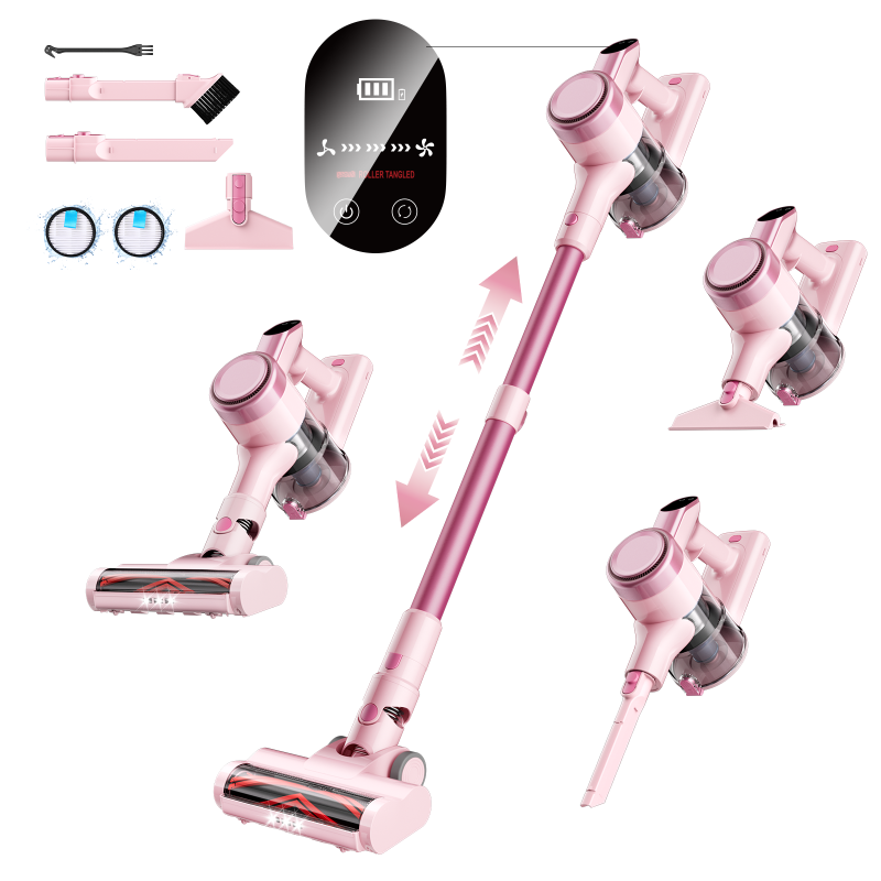 Photo 1 of **USED**
Homeika Cordless Vacuum Cleaner, 300W 23KPa Powerful Suction Vacuum with LED Display, 3 Suction, 48mins Runtime, Lightweight Stick Cleaner with Sofa Brush for Hard Floor/Carpet/Pet Hair/Car, Pink
