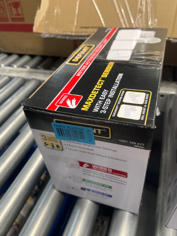 Photo 1 of 240 Degree Integrated LED Motion Sensor White Three Head Outdoor Flood Light with Multi-Powered Source Technology
