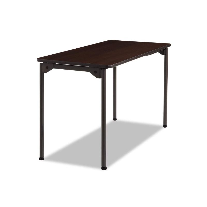 Photo 1 of ***USED - MAJOR DAMAGE - SEE COMMENTS***
Iceberg ICE65804 Maxx Legroom Melamine Laminate Folding Table, 48" Length x 24" Width x 29-1/2" Height, Walnut,Brown