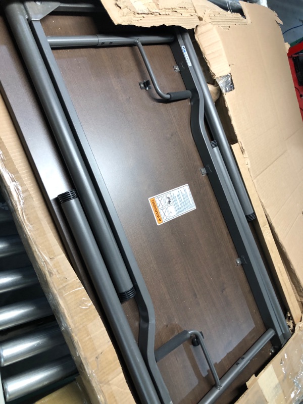 Photo 1 of ***USED - MAJOR DAMAGE - SEE COMMENTS***
Iceberg ICE65804 Maxx Legroom Melamine Laminate Folding Table, 48" Length x 24" Width x 29-1/2" Height, Walnut,Brown