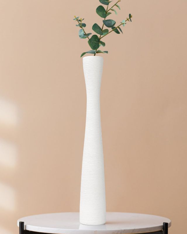 Photo 1 of (READ FULL POST) Tall White Vase 16.5 Inch Skinny Flower Vases, Handmade Ceramic Vase Modern Minimalist Style for Living Room, Home, Office, Centerpiece,Table, Wedding Party
