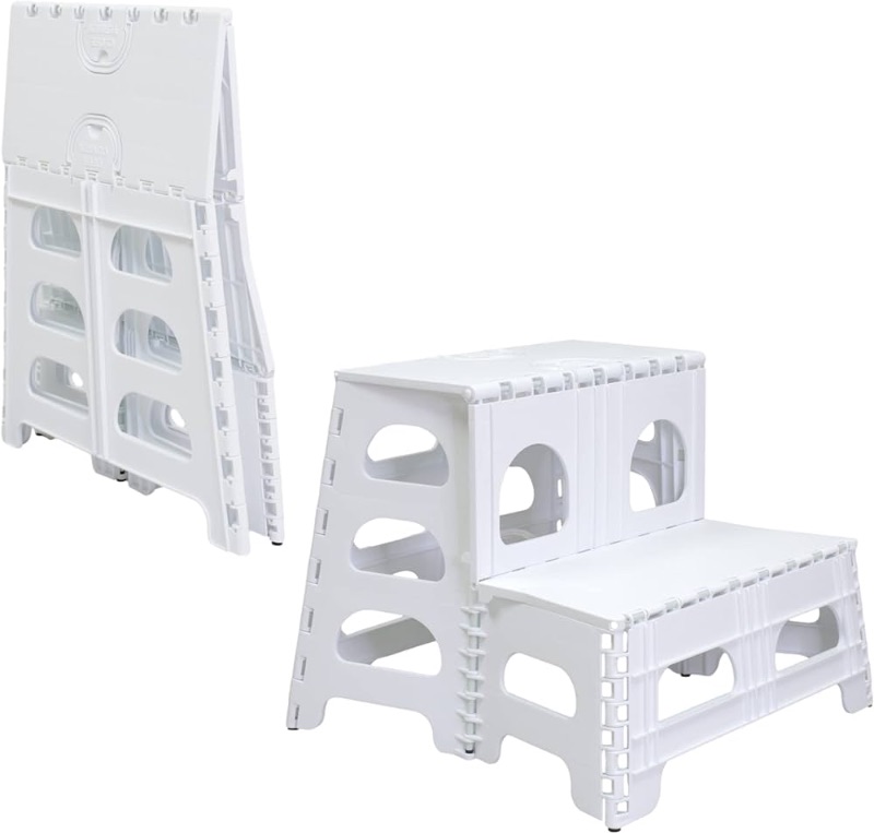 Photo 1 of ***STOCK PHOTO REFERENCE ONLY, ITEM IS WHITE WITH BLACK STEPS, SEE PICS***
Folding 2 Step Stool for Adults