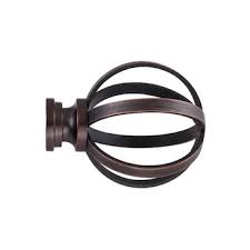 Photo 1 of allen + roth 2-Pack Oil-Rubbed Bronze Steel Curtain Rod Finials
