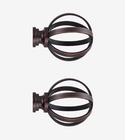 Photo 1 of (READ FULL POST) allen + roth 2-Pack Oil-Rubbed Bronze Steel Curtain Rod Finials
