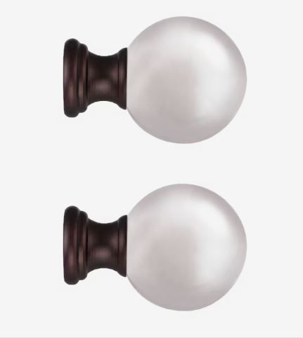 Photo 1 of (READ FULL POST) allen + roth 2-Pack Oil-Rubbed Bronze Aluminum Curtain Rod Finials
