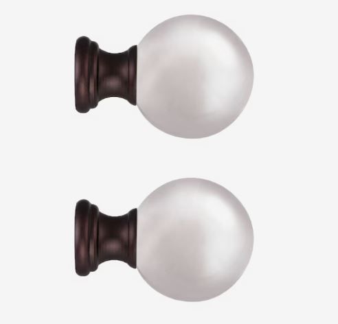 Photo 1 of (READ FULL POST) allen + roth 2-Pack Oil-Rubbed Bronze Aluminum Curtain Rod Finials
