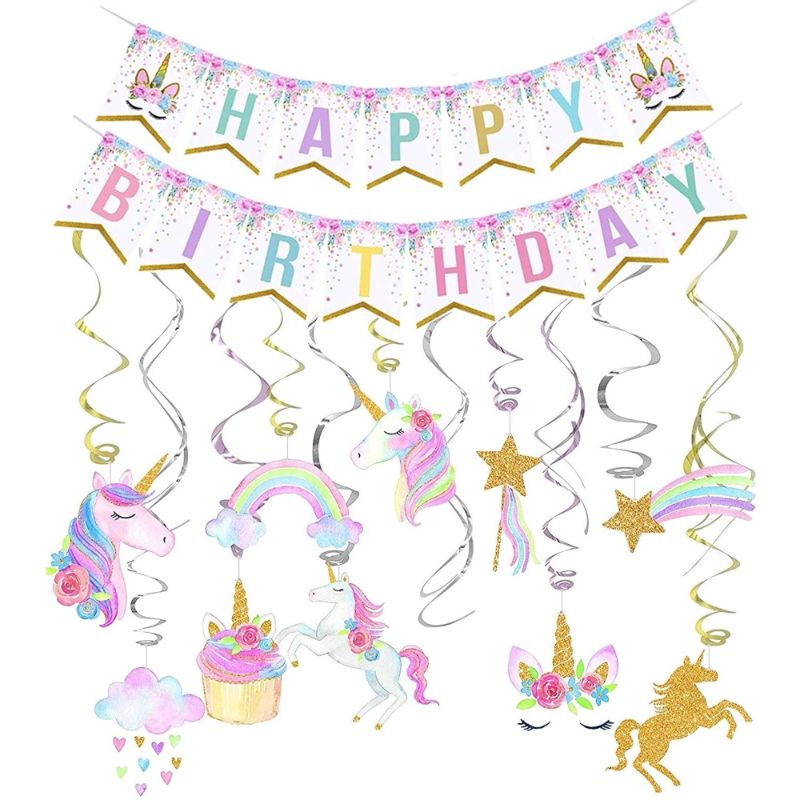 Photo 1 of **BUNDLE**No Returns**(2 packs) Unicorn Birthday Decorations