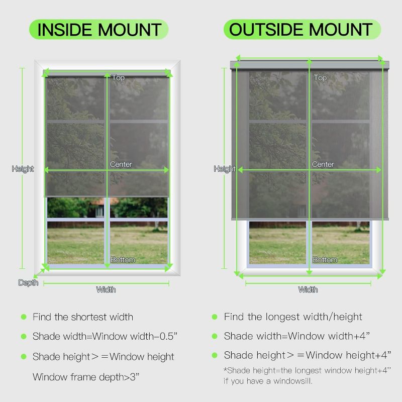 Photo 4 of (NON-REFUNDABLE) Smart Blinds Automatic Solar Shades Customize Width (21-90 Inch) Remote Control Roller Blinds for Windows Motorized Window Shades Electric Blinds Compatible with Alexa Google Coarse grain Gray/White