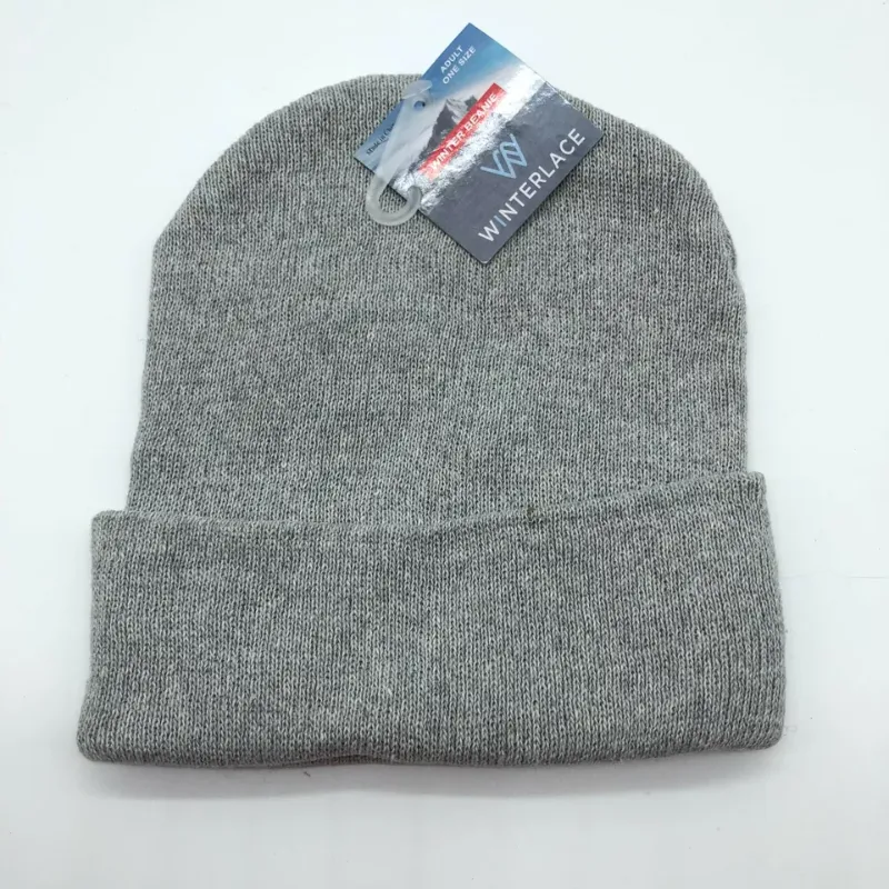 Photo 1 of **BUNDLE**No Returns**(2 qty) Winterlace Beanie Knit Cuffed Gray Unisex One Size