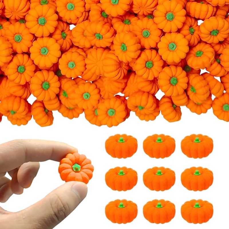 Photo 1 of **BUNDLE**No Returns**(2 qty) 50Pcs 3D Pumpkin Erasers Bulk