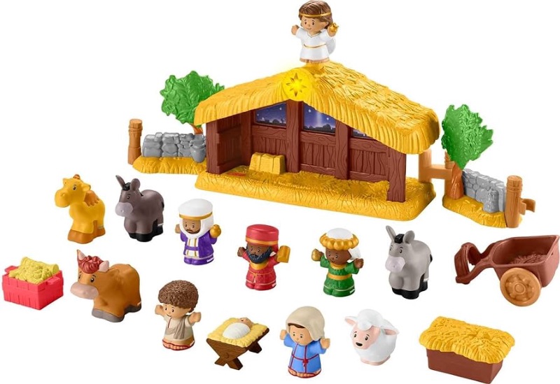 Photo 1 of Fisher-Price Little People Toddler Toy Nativity Set with Music Lights and 18 Pieces for Christmas 