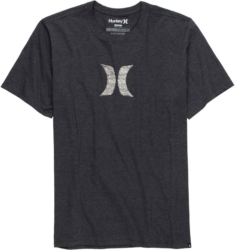 Photo 1 of Hurley Icon Push Through Premium T-Shirt - Mens Heather Black/Black, S
