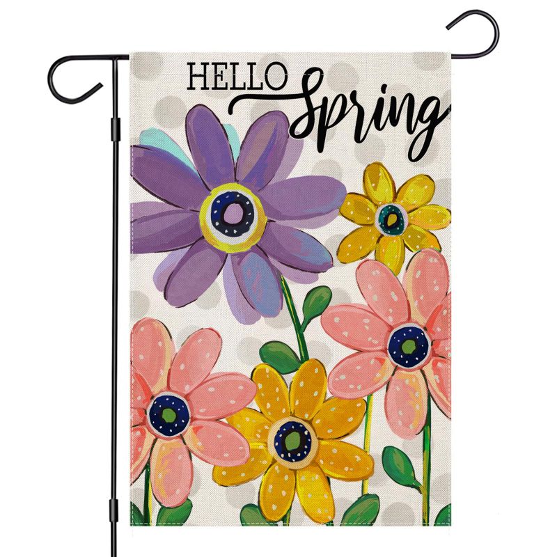 Photo 1 of **BUNDLE**No Returns**(2 qty) EKOREST Hello Spring Garden Flags for Outside 12x18