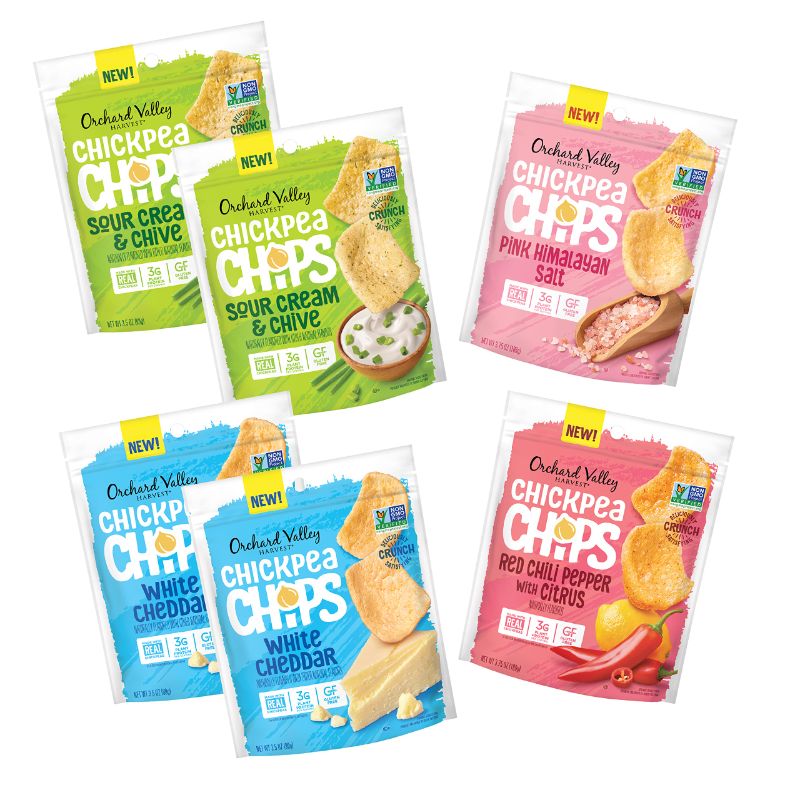 Photo 1 of **NO RETURN**EXP 5/24**Orchard Valley Harvest Chickpea Chips Variety Pack, 3.5-3.75 oz (Pack of 6) Variety Pack 3.75 Ounce (Pack of 6)