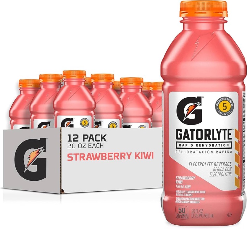 Photo 1 of **NO RETURNS**EXP 4/24**Gatorlyte Rapid Rehydration Electrolyte Beverage, Strawberry Kiwi, 20 Fl Oz (Pack of 12)