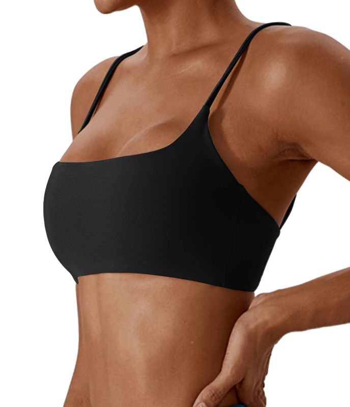 Photo 1 of **BUNDLE**No Returns**(2 qty) Sports Bra for Women Wirefree Racerback-Medium Black