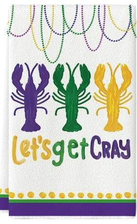 Photo 1 of (READ FULL POST) x2 Artoid Mode Iris Jewelry Lobster Mardi Gras Kitchen Towels Dish Towels, 18x26 Inch Seasonal Decoration Hand Towels Set of 2 Lobster 1