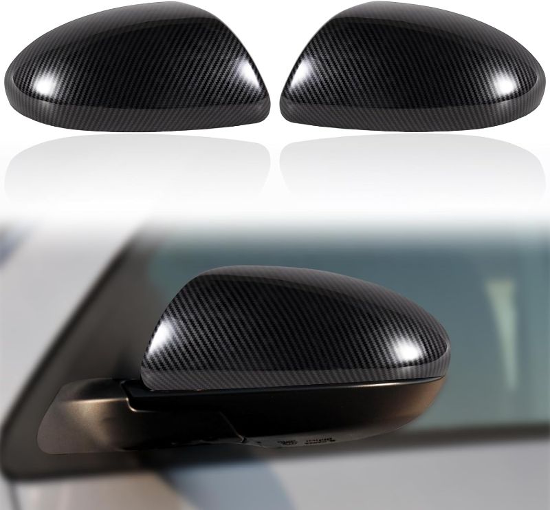 Photo 1 of Door Carbon Fiber Rearview Mirror Cover Cap Housing Protective Cover Fit for Mazda2 /3 2010-2013(Without Signal Lamps Version) GS1E-69-1N7A-87 69-1N7A(Carbon Fiber? Left+Right Side