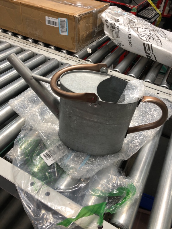 Photo 2 of 1 Gallon Metal Watering Can with Removable Spout, Nice Galvanized Steel Water Can with Embossed Design for Indoor and Outdoor Plants