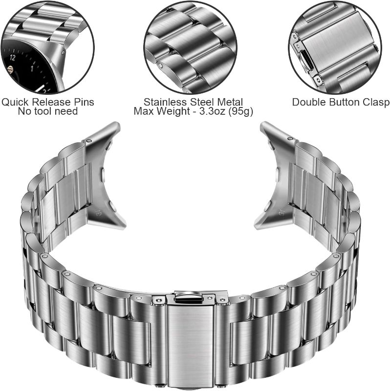 Photo 2 of Compatible with Google pixel watch band metal,Stainless Steel Metal Wristband Band for Pixel Watch 2022 Men Women