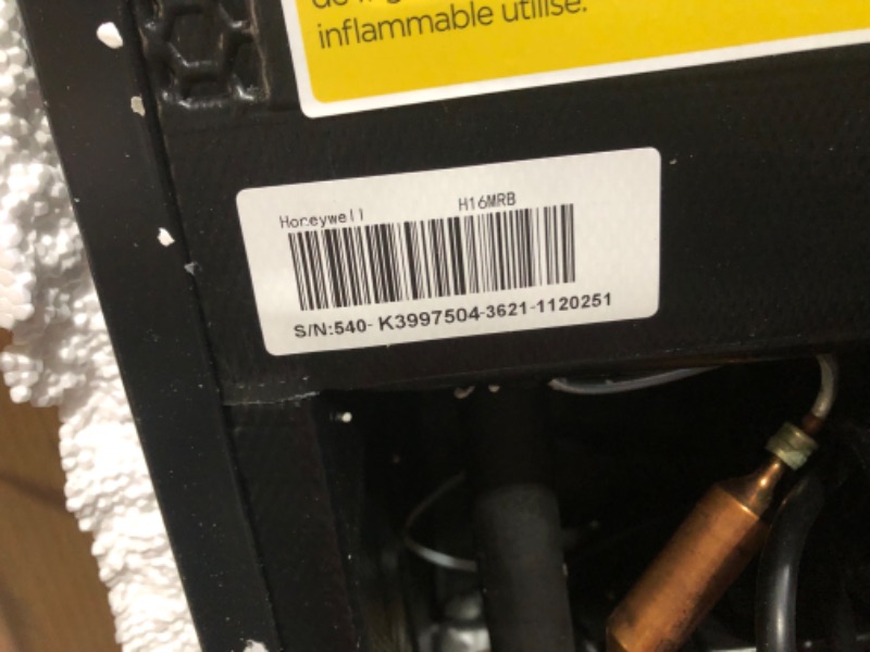 Photo 5 of **factory sealed, bands are still on it**Honeywell Compact Refrigerator 1.6 Cu Ft Mini Fridge with Freezer, Single Door, Low noise, for Bedroom, Office, Dorm with Adjustable Temperature Settings, Black Black Refrigerator