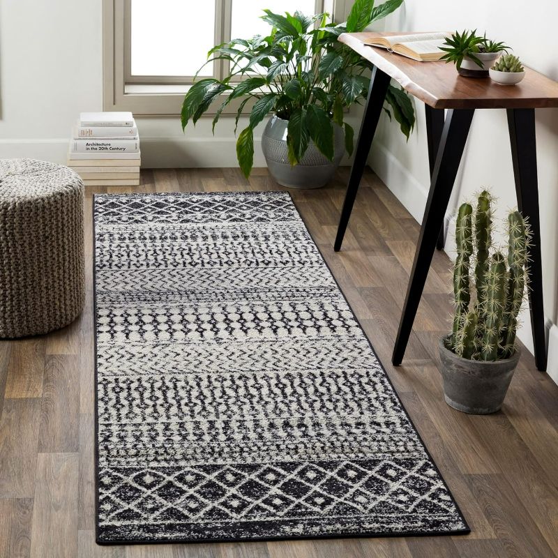 Photo 1 of (READ FULL POST) Livabliss Chester Boho Moroccan Runner Area Rug,2'7" x 7'6",Black
