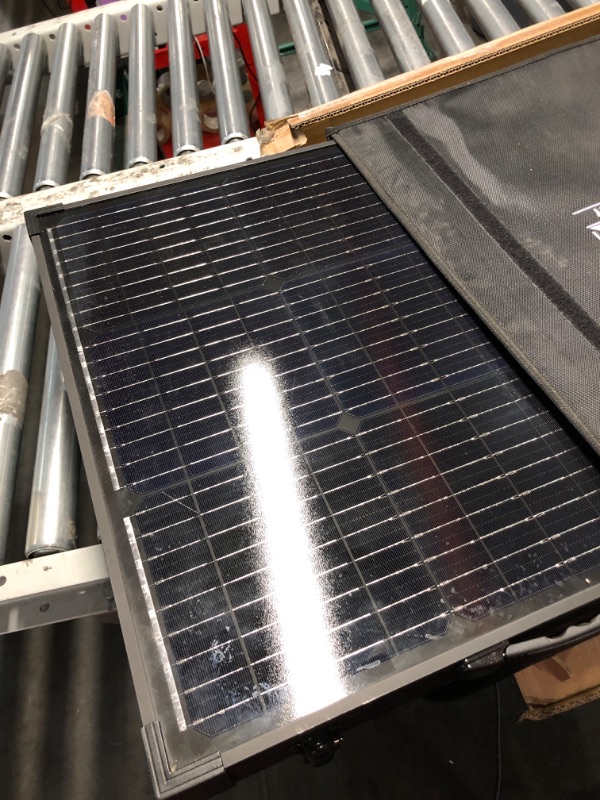 Photo 1 of HQST 100 Watt 12 Volt 9BB Cell Portable Solar Panel Suitcase w/ 30 Amp PWM Charge Controller for Solar Generator, Power Station, Battery Charging, RV, Camping, Off-Grid 32.5 x 26.4 x 1.18 inch