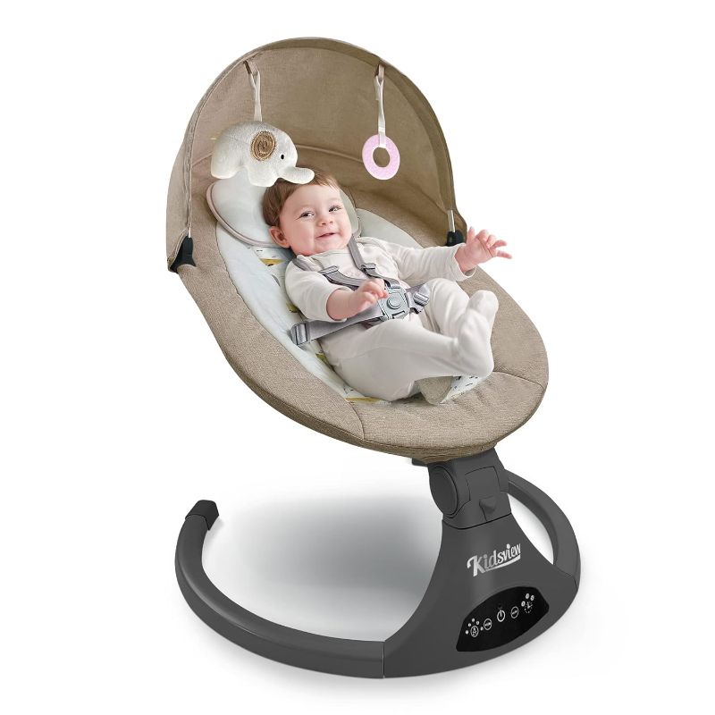 Photo 1 of Bluetooth Baby Swing for Infants, 5 Speed Electric Baby Swing with Music Speaker and 12 Preset Lullabies for 0-9 Months
