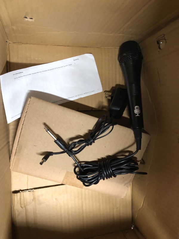 Photo 2 of **nonrefundable**does not turn on**parts only***Singing Machine SML625BTBKD Karaoke Machine, Portable Bluetooth CD+G Karaoke System, Black Black Karaoke Machine