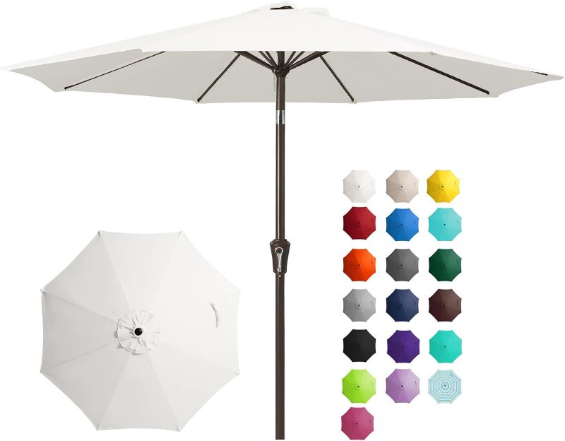 Photo 1 of  9FT Outdoor Patio Umbrella Outdoor Table Umbrella with Push Button Tilt and Crank, Market Umbrella