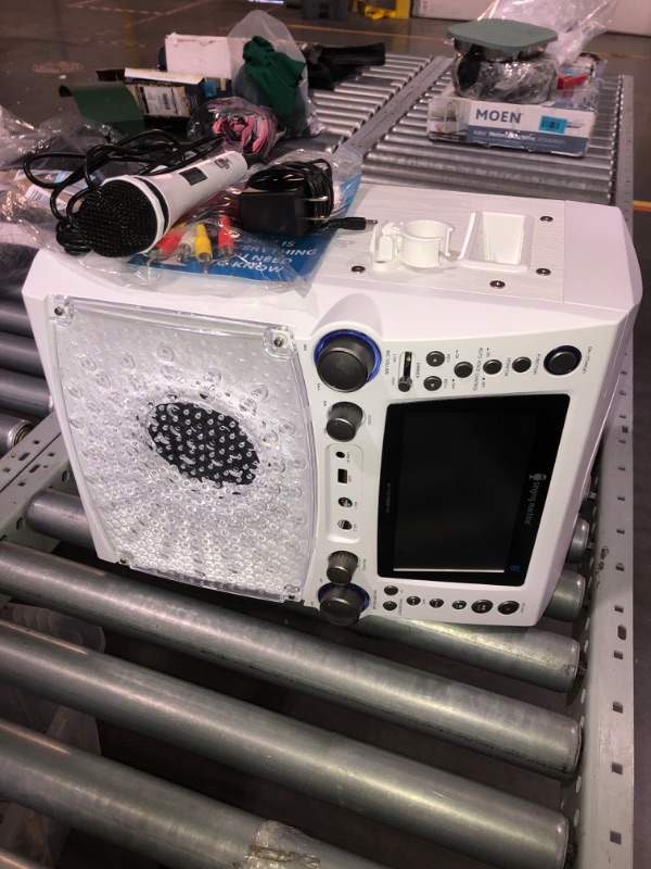 Photo 2 of (NON-REFUNDABLE) Singing Machine Karaoke Machine with 7" Color Monitor - White (STVG785BTW)