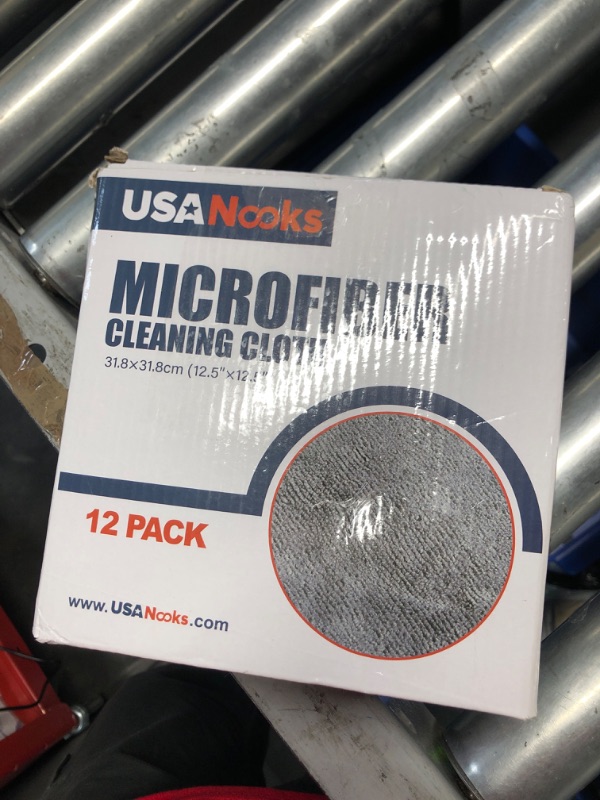 Photo 2 of Microfiber Cleaning Cloth Grey - 12 Packs 12.6"x12.6" - High Performance - 1200 Washes, Ultra Absorbent Towels Weave Grime & Liquid for Streak-Free Mirror Shine - Car Washing Cloth
