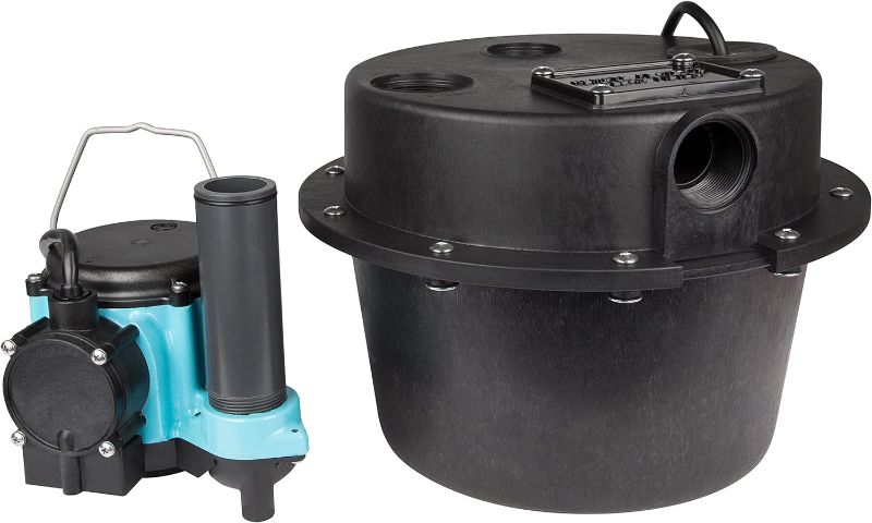 Photo 1 of **READ NOTES**Little Giant WRSC-6 115-Volt, 1/3 HP, 2760 GPH Compact Under Sink Drainosaur Automatic Sump Pump/Basin System, Black/Blue, 506065 & Studor 20341 Mini-Vent Air Admittance Valve with PVC Adapter 1.5 System + Valve