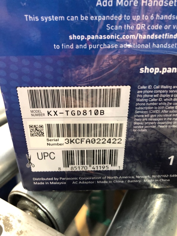 Photo 3 of Panasonic Cordless Phone with Advanced Call Block, Bilingual Caller ID and Easy to Read Large High-Contrast Display, Expandable System with 1 Handset - KX-TGD810B (Black)