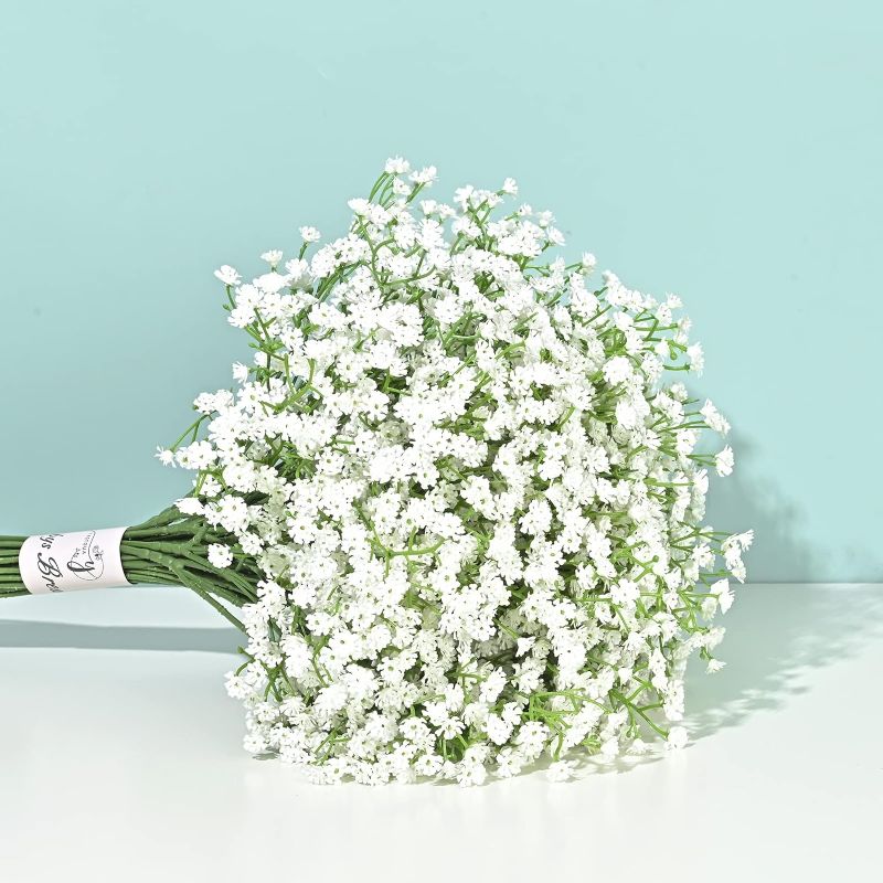 Photo 1 of Yastouay Babys Breath Artificial Flowers, 6Pcs Fake White Babys Breath Flowers Artificial Bulk, Real Touch Faux Babies Breath Gypsophila Bouquet for Wedding Floral Arrangement Party Decor
