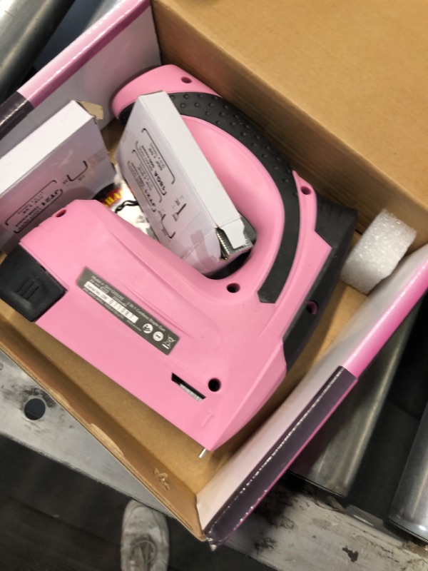 Photo 3 of SHALL Pink Electric Staple Gun & Cordless Rotary Tool Kit