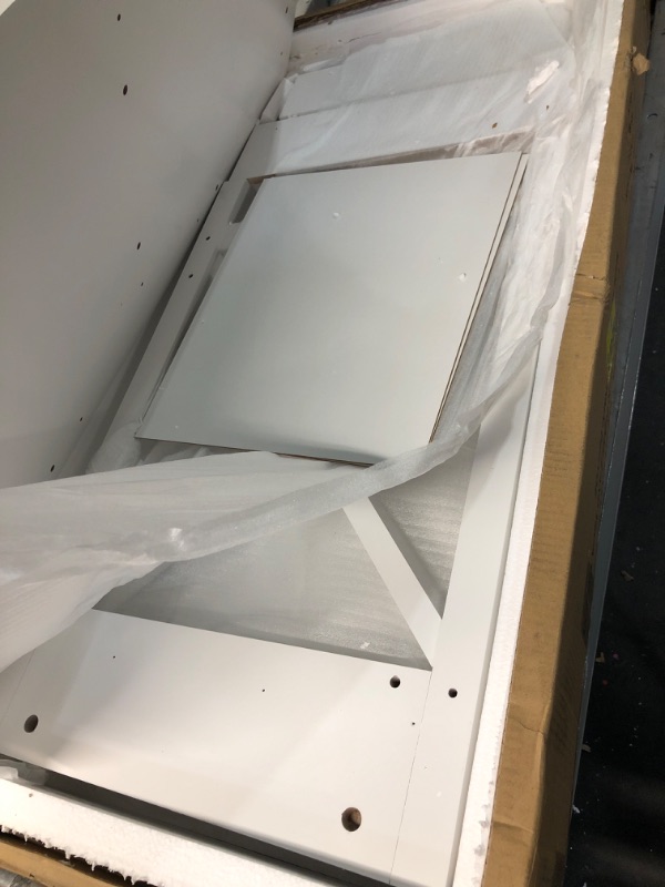 Photo 1 of TaoHFE White Computer Desk with Drawers Simple 39 Inch Office Desk for Home Wooden Writing Desk with Storage Makeup Vanity Desk with 2 Drawers for Bedroom Without Mirror White Desk