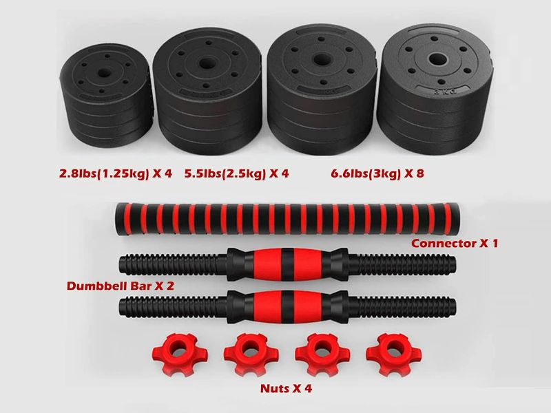 Photo 10 of (NON-REFUNDABLE) Adjustable Weight Dumbbells Set to 88Lbs, Free Weight with Connecting Rod Used As Dumbbell Barbell set, 2.75lb&6.6lb