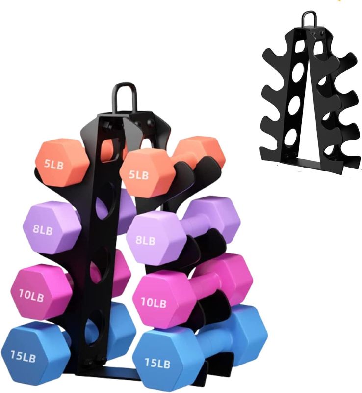 Photo 1 of [STOCK PHOTO FOR REFERENCE, READ NOTES]
Weight Rack for Dumbbells(Dumbbells not included), EXBTOKA Compact A-Frame Dumbbell Rack Stand Only,  4 Tier