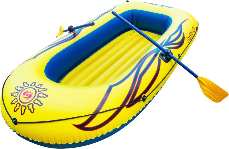 Photo 1 of 
Solstice Inflatable Boat Rafts 3 Person for Adults & Kids Comes W/ Oars Paddles-Pump Pole Oar Holders Cushioned Comfortable Base Grab Line 8