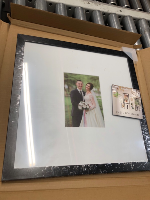 Photo 4 of (Bundle of 2) Americanflat 15x15 Inch Black Wedding Signature Picture Frame 14 x 14 Inch Glass Size