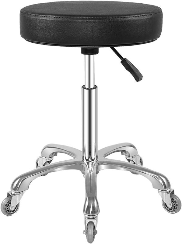 Photo 1 of Rolling Stool with Wheels, Heavy Duty Hydraulic Stool for Shop Guitar Lab Tattoo Workbench Medical,Adjustable (Black)