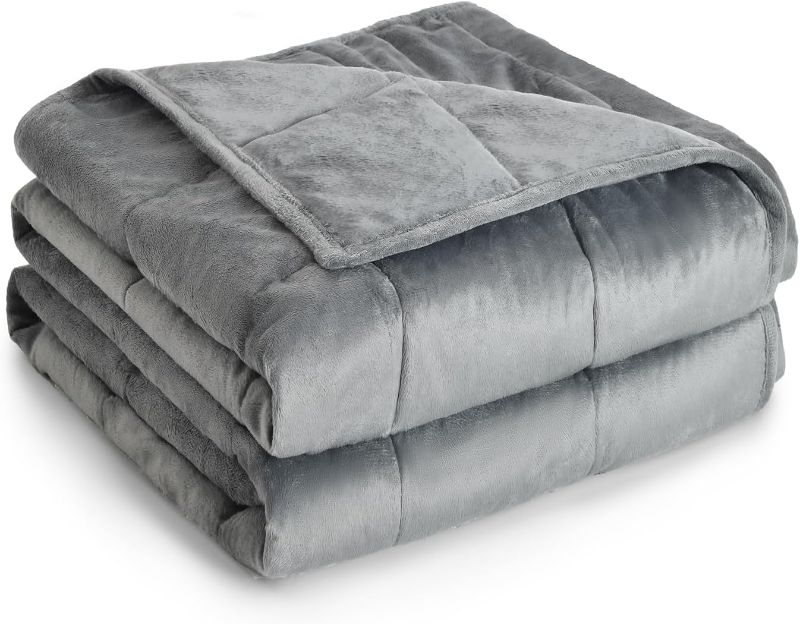 Photo 1 of (READ FULL POST) Topblan Weighted Blanket Twin Size 15lbs, Adult Weighted Blankets with Soft Warm Fabric Grey, 48 x 72 inches