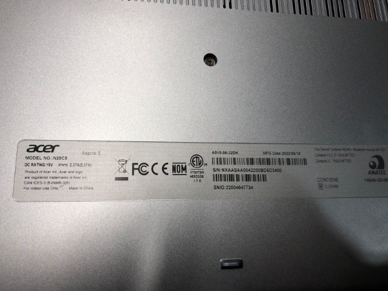 Photo 5 of Acer Aspire 5 A515-56-32DK Slim Laptop | 15.6" Full HD IPS Display | 11th Gen Intel Core i3-1115G4 Processor 