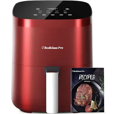 Photo 1 of Air Fryer,Beelicious® 8-in-1 Smart Compact 4QT Air Fryers,Shake Reminder,450°F Digital Airfryer with Flavor-Lock Red